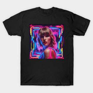 Taylor swift inspired neon light art T-Shirt